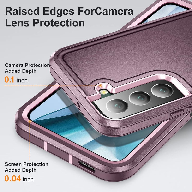 Fucozan for Samsung Galaxy S22 Plus Case with Kickstand Case 3-Layer Military Grade Protective Case Cover Silicone Rugged Shockproof for Galaxy S22+ Plus Phone Case Purple+Pink - Image 5